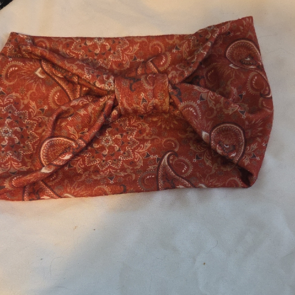 Paisley Dark Orange Headband